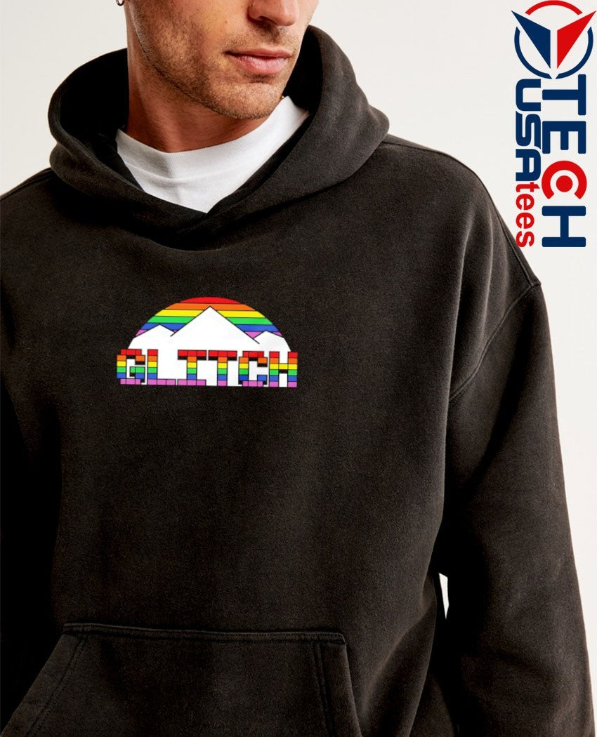 Glitch Denver Nuggets Basketball pride mountain shirt