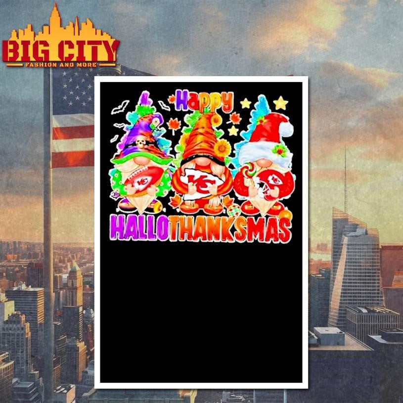 Gnomes X Kansas City Chiefs Happy Hallothanksmas Shirt
