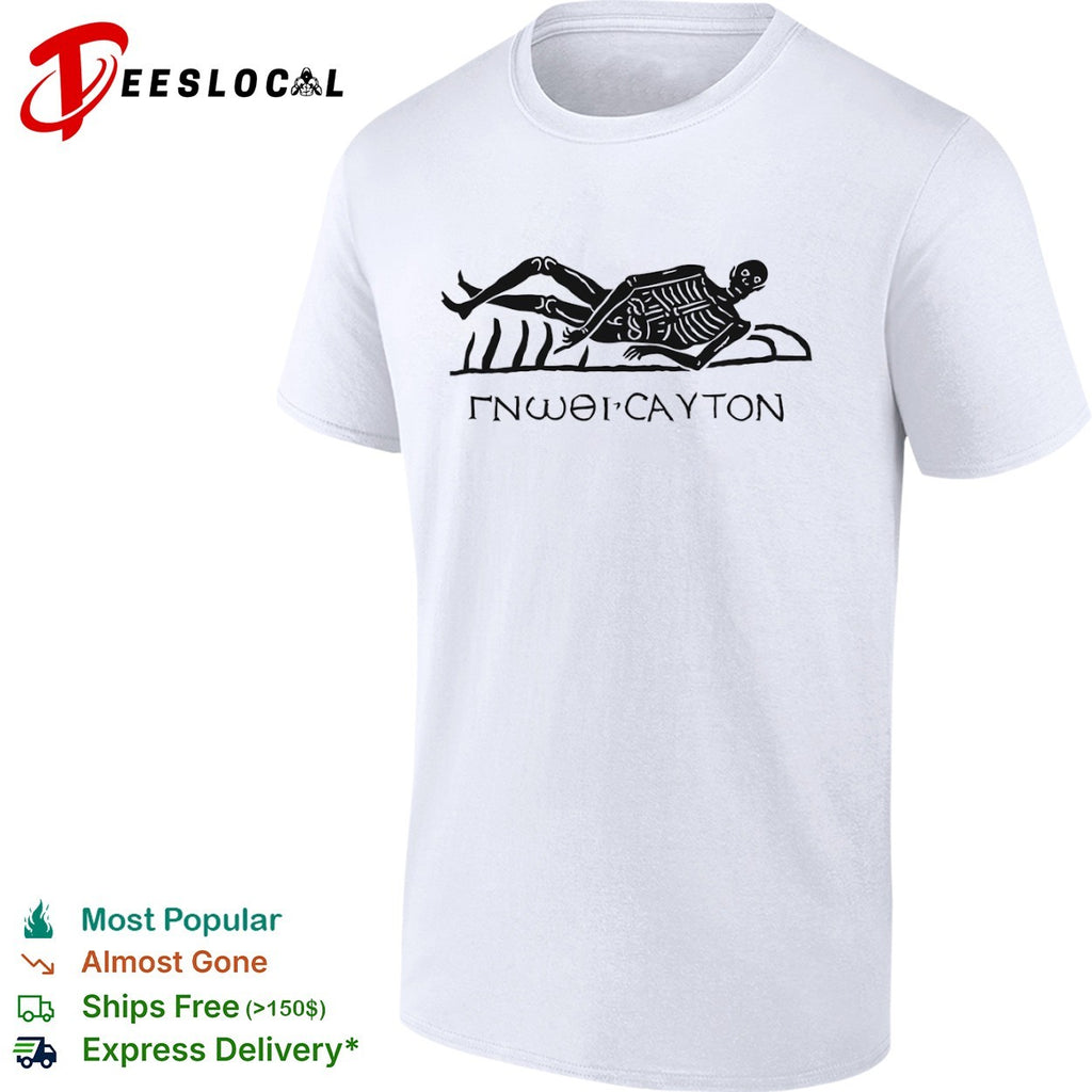 Gnothi Sauton Skeleton Memento Mori Philosophy Latin Philosophical Wisdom shirt