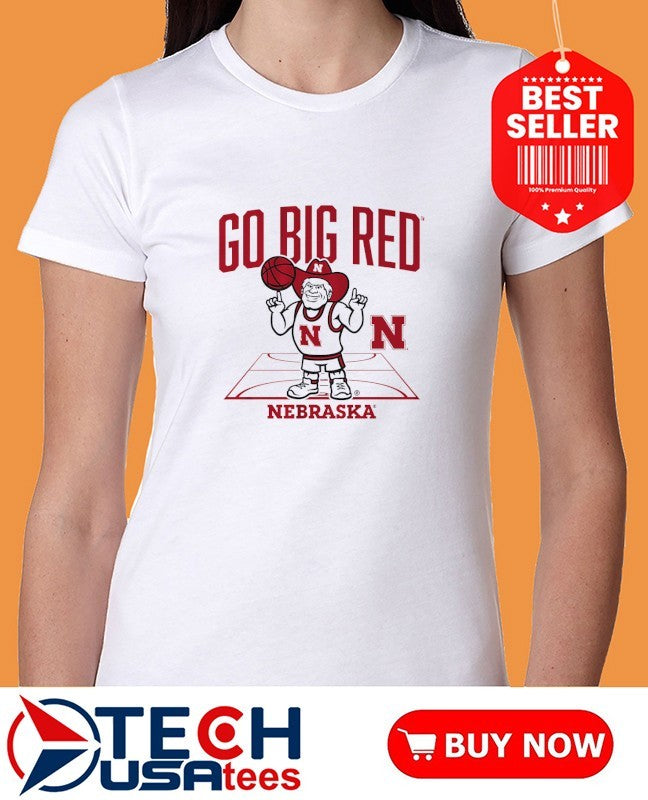 Go Big Red Nebraska Cornhuskers Basketball Herbie mascot shirt