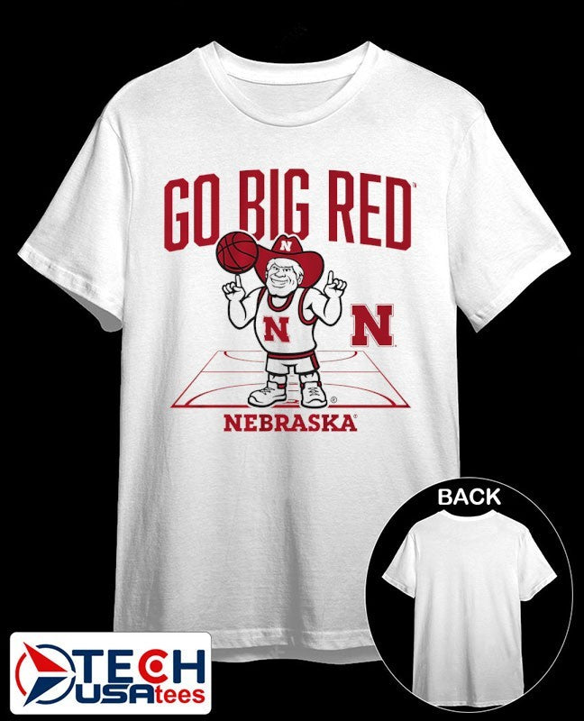 Go Big Red Nebraska Cornhuskers Basketball Herbie mascot shirt