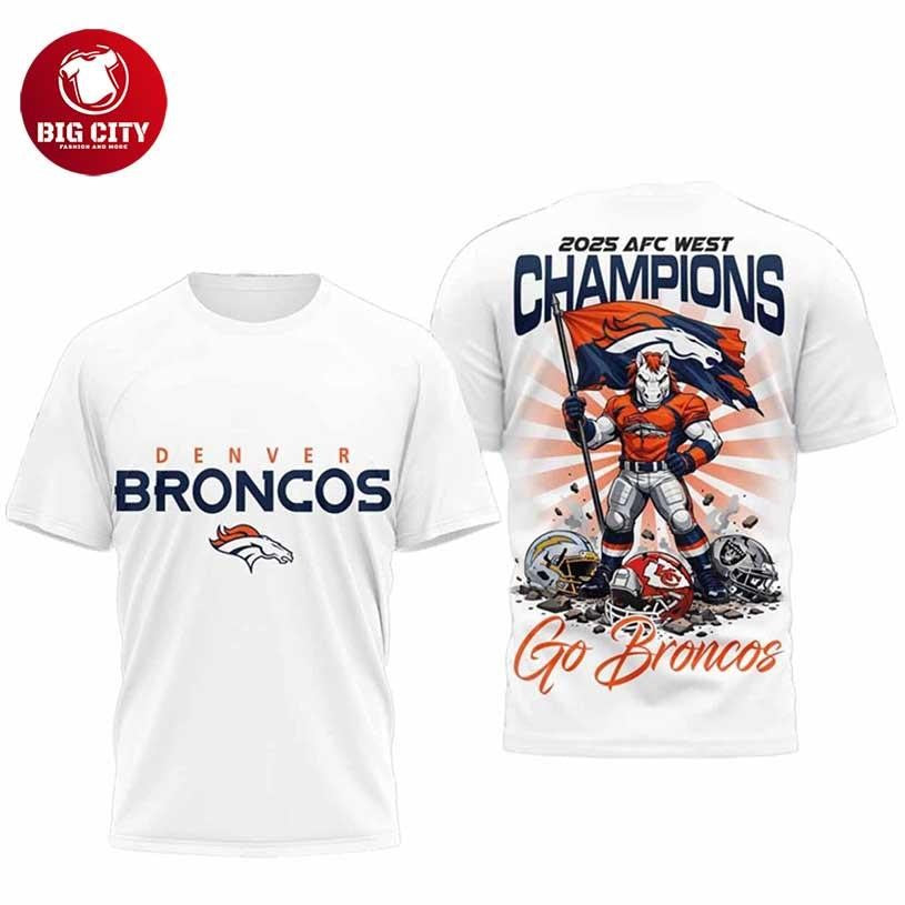 Go Broncos 2025 AFC West Champions Two Sided Shirt