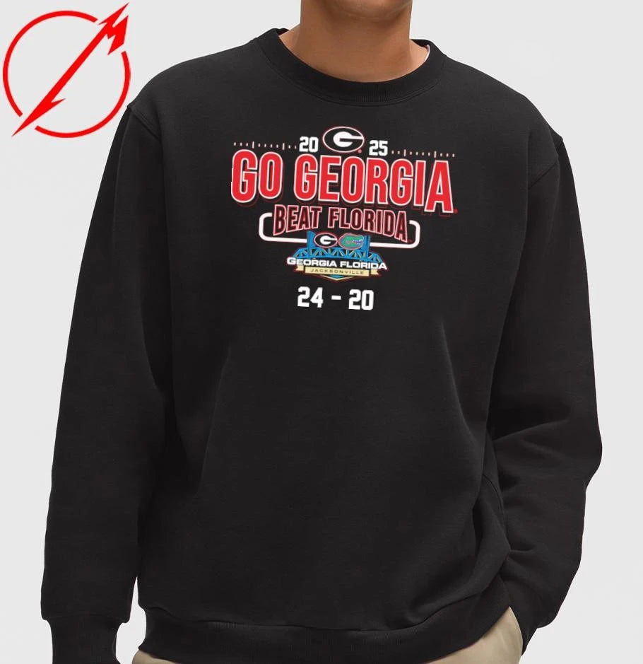 Go Georgia Beat Florida 2025 Rivalry Georgia Bulldogs Wins 24-20 Florida Gators Score T-Shirt