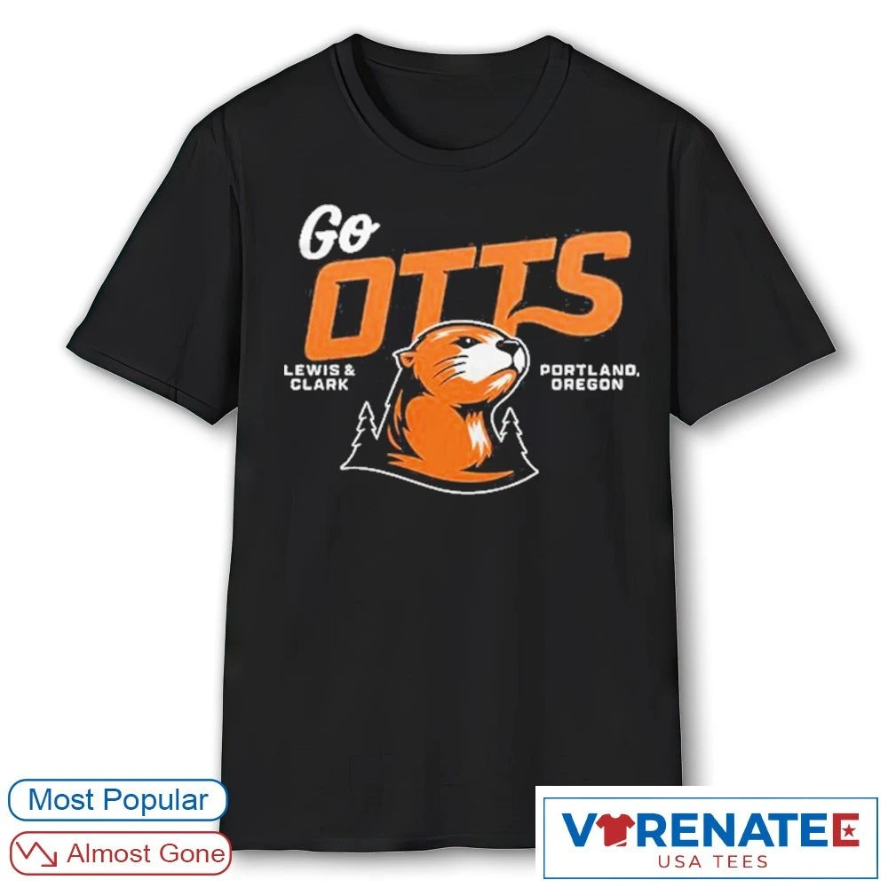 Go Otts Lewis and Clark Portland OR Pioneers River Otters 2026 New Identity shirt