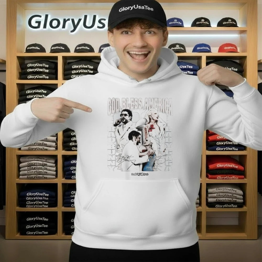 God Bless America Bad Bunny Lady Gaga Made by Lightworm T-Shirt