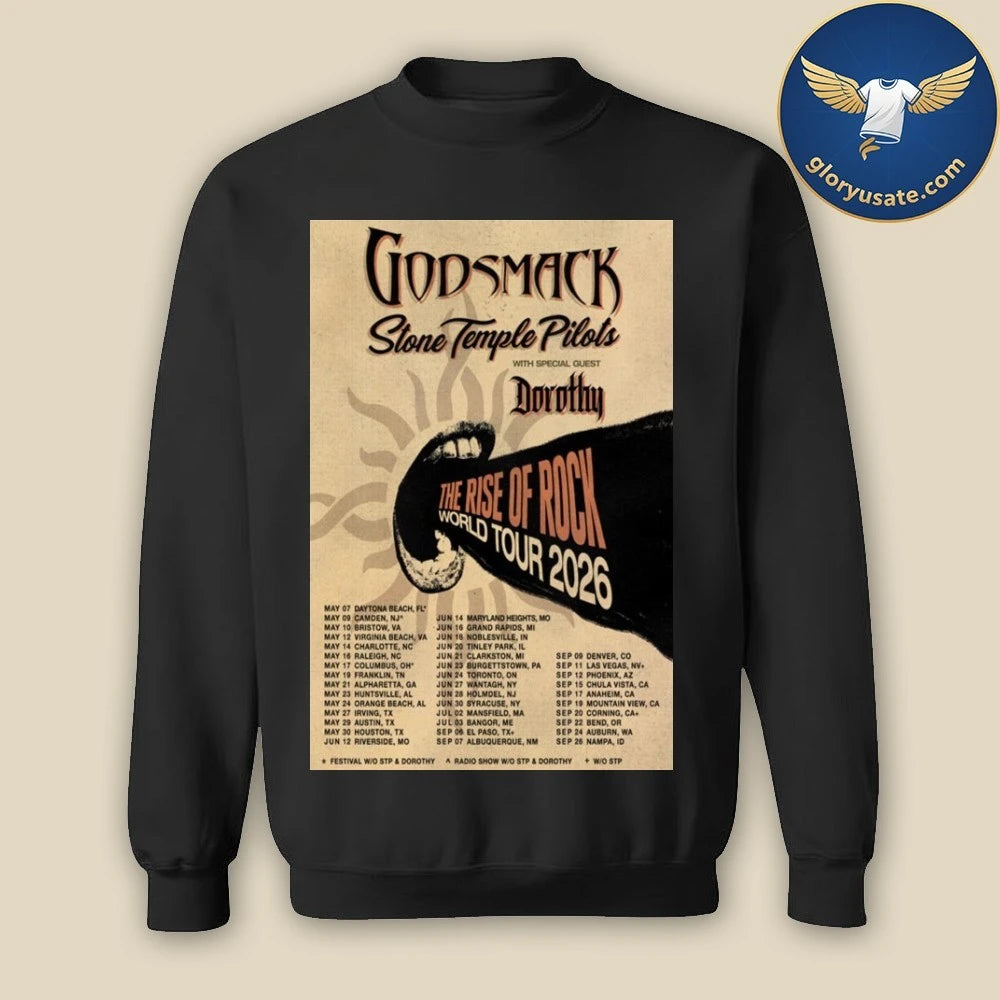 Godsmack’s The Rise Of Rock World Tour 2026 Poster Shirt
