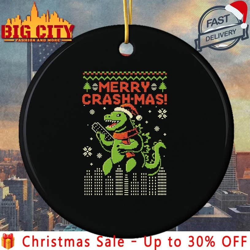 Godzilla Merry Crash-mas ugly Christmas shirt