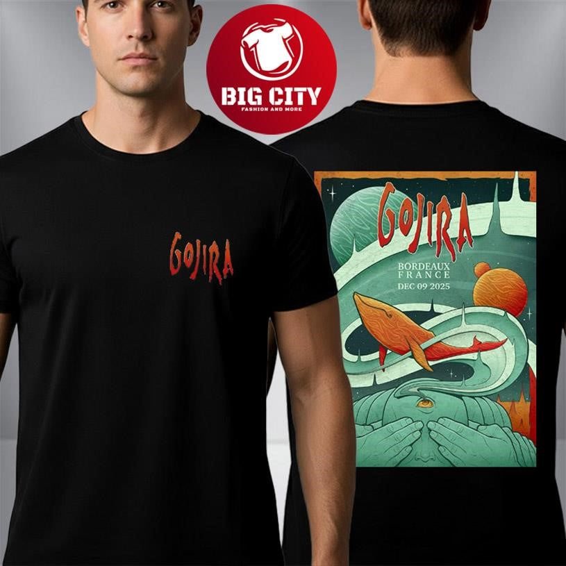 Gojira Band Poster Tonight Show At Arkea Arena On December 9 2025 In Bordeaux France Two Sided Shirt