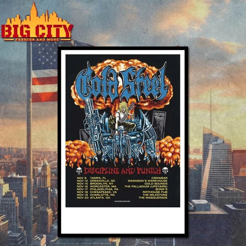 Gold Steel Discipline And Punish Tour 2025 North America November City Dates Poster shirt