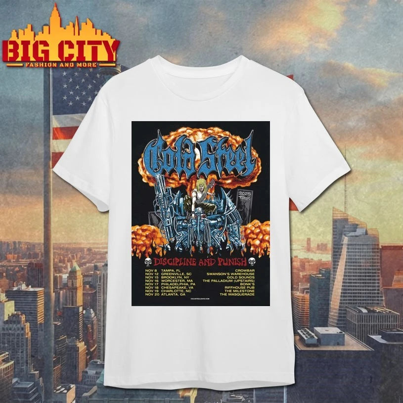 Gold Steel Discipline And Punish Tour 2025 North America November City Dates Poster shirt