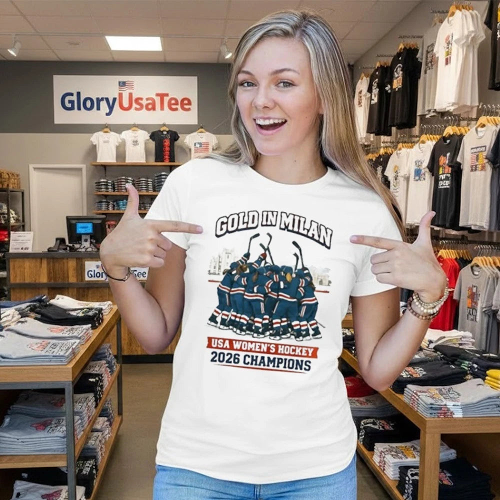 Gold in Milan 2026 Adult USA Hockey Women’s Gold Winner Shirt