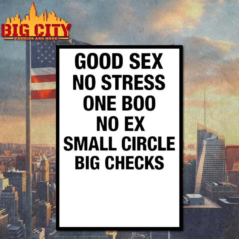 Good Sex No Stress One Boo No Ex Small Circle Big Checks Shirt