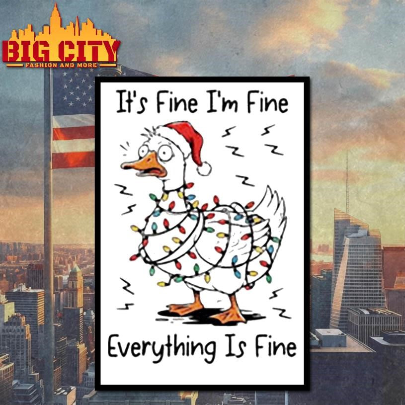 Goose Xmas Christmas Lights It’s Fine I’m Fine Everything Is Fine shirt