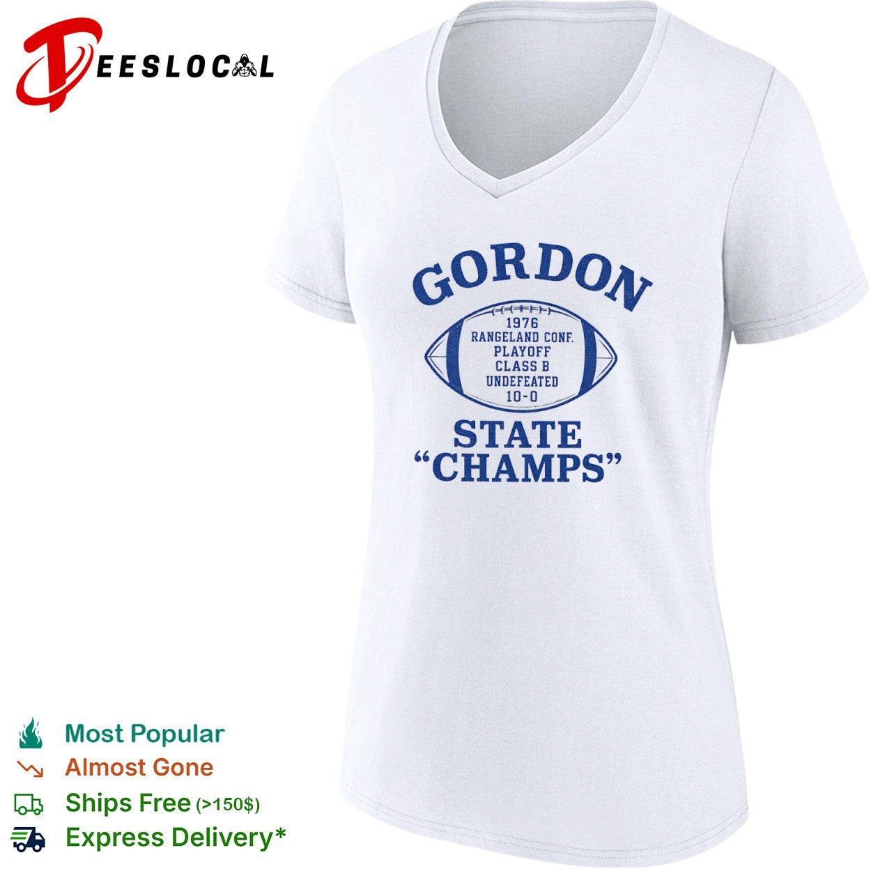 Gordon 1976 Rangeland Conf Playoff Class B Undefeated 10-0 State Champs football shirt