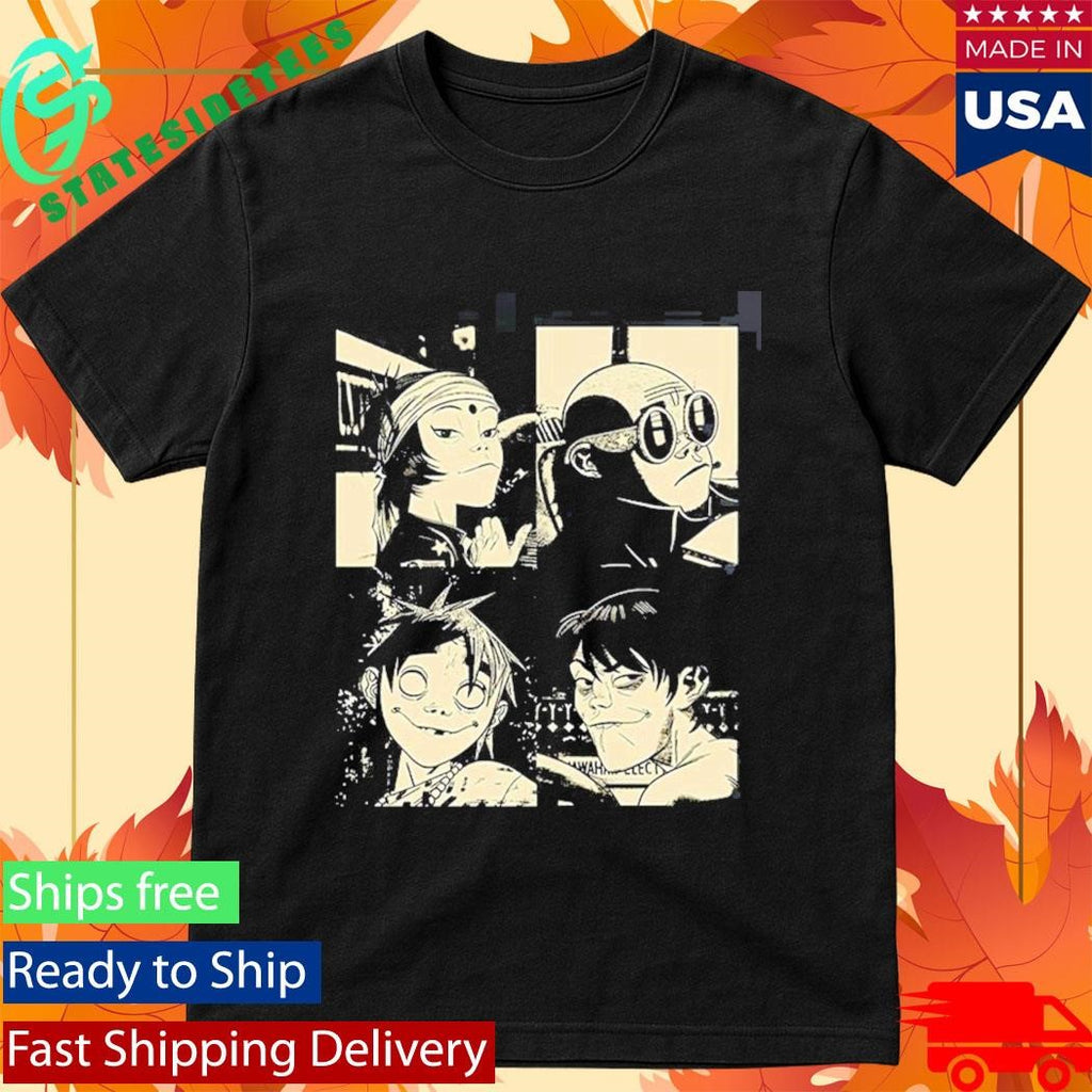 Gorillaz The Mountain Tour 2026 Europe And UK Merch With Dates T-Shirt