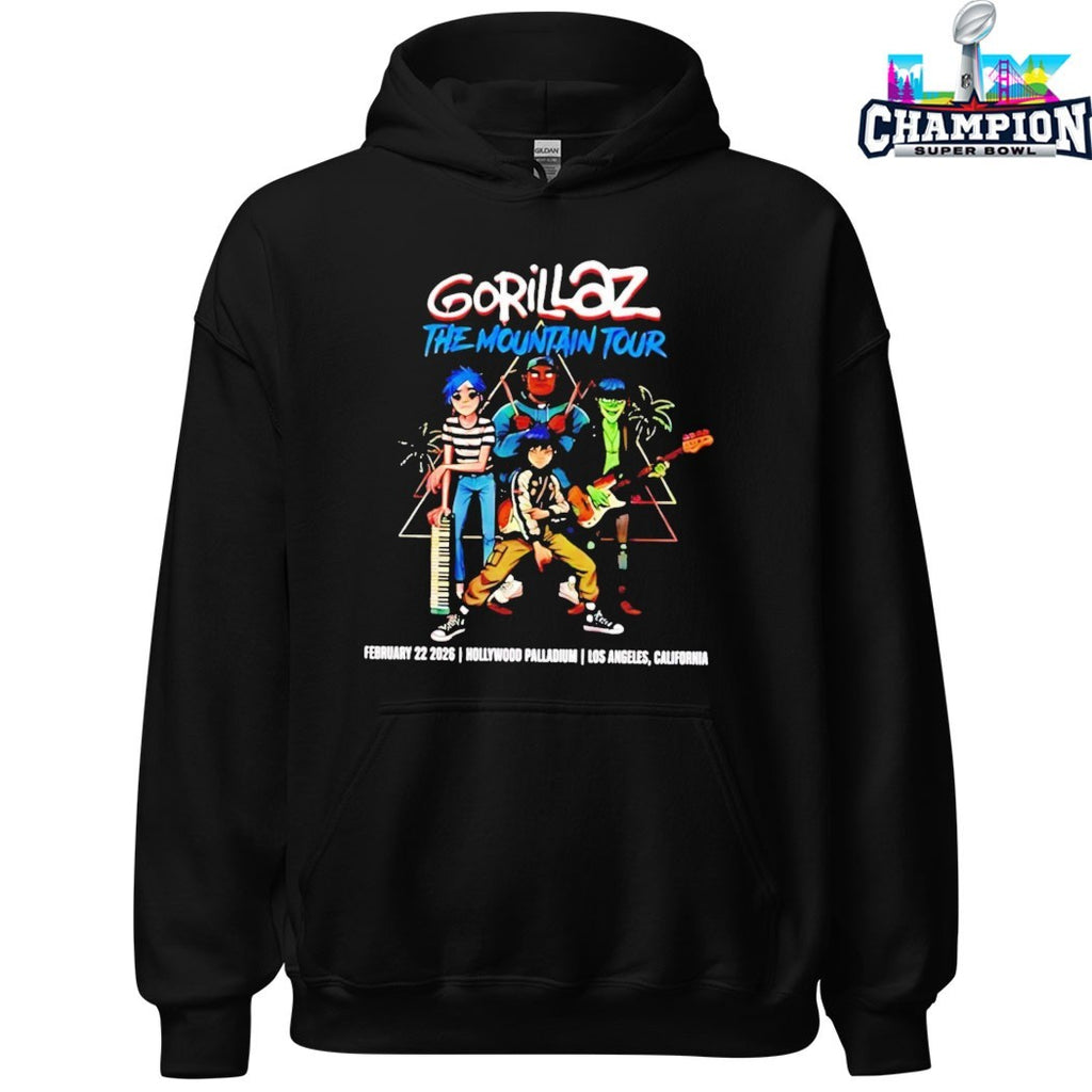 Gorillaz The Mountain Tour 2026 Show At Hollywood Palladium Los Angeles On February 22 T-shirts