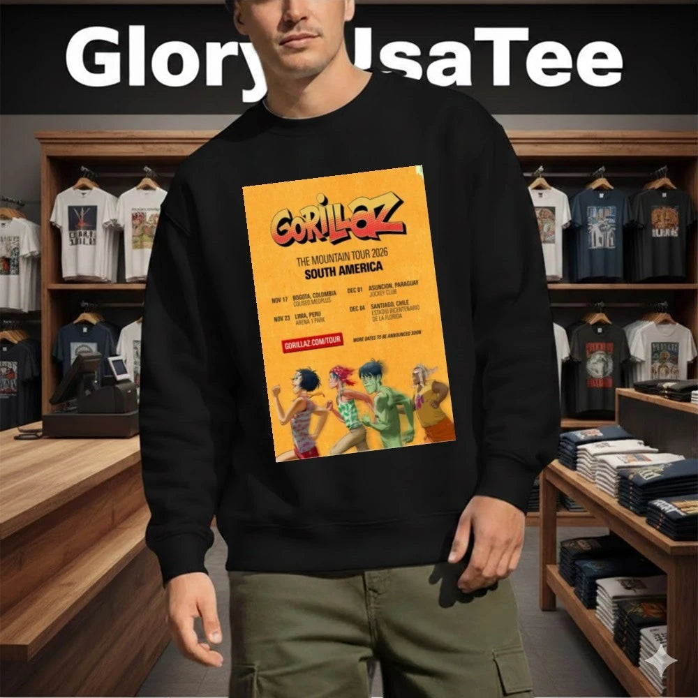 Gorillaz The Mountain Tour 2026 South America Concert Poster Shirt