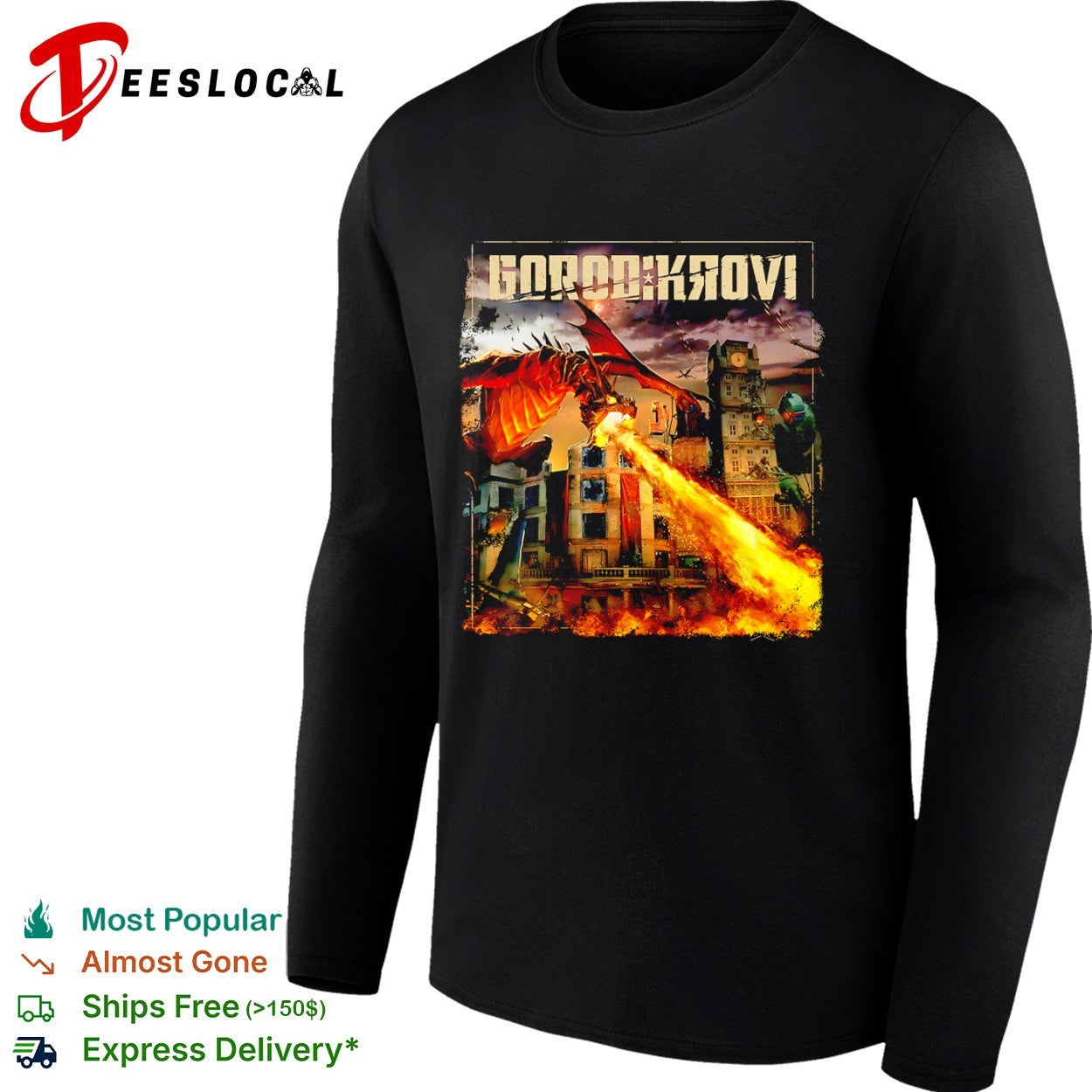 Gorod Krovi Call of Duty Zombies Dragon Fire Ruined City Siege Gaming Poster shirt