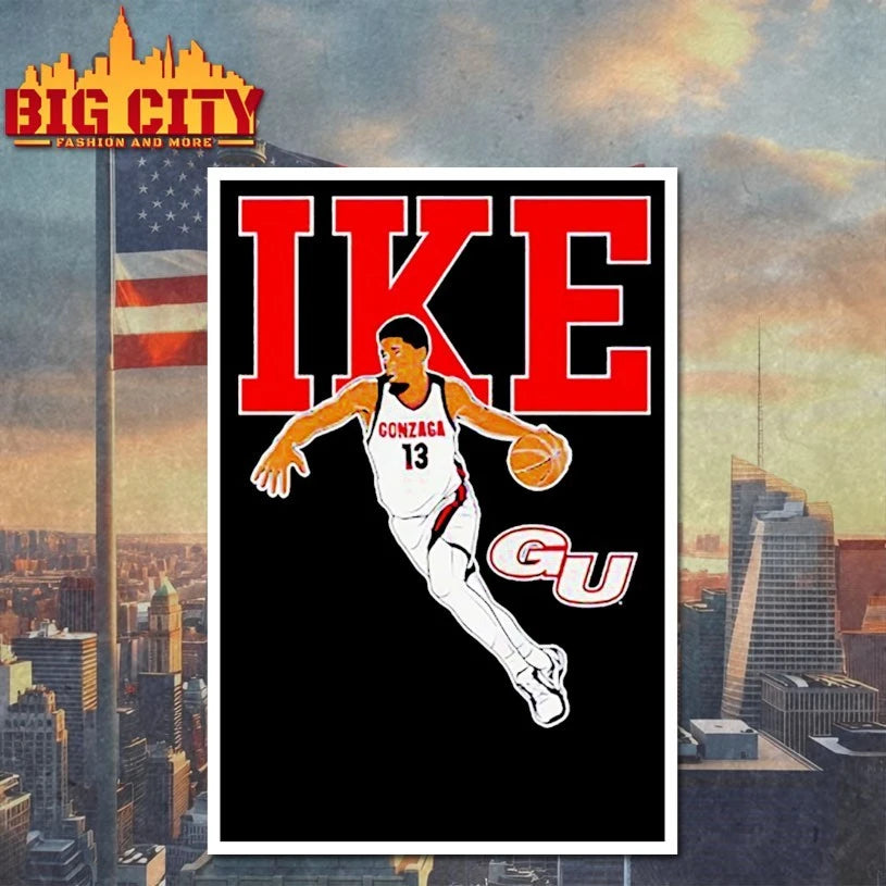 Graham Ike Gonzaga Bulldogs basketball name and pose shirt