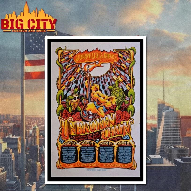 Grahame Lesh &amp; Friends Unbroken Chain 2026 Four Day Poster Shirt
