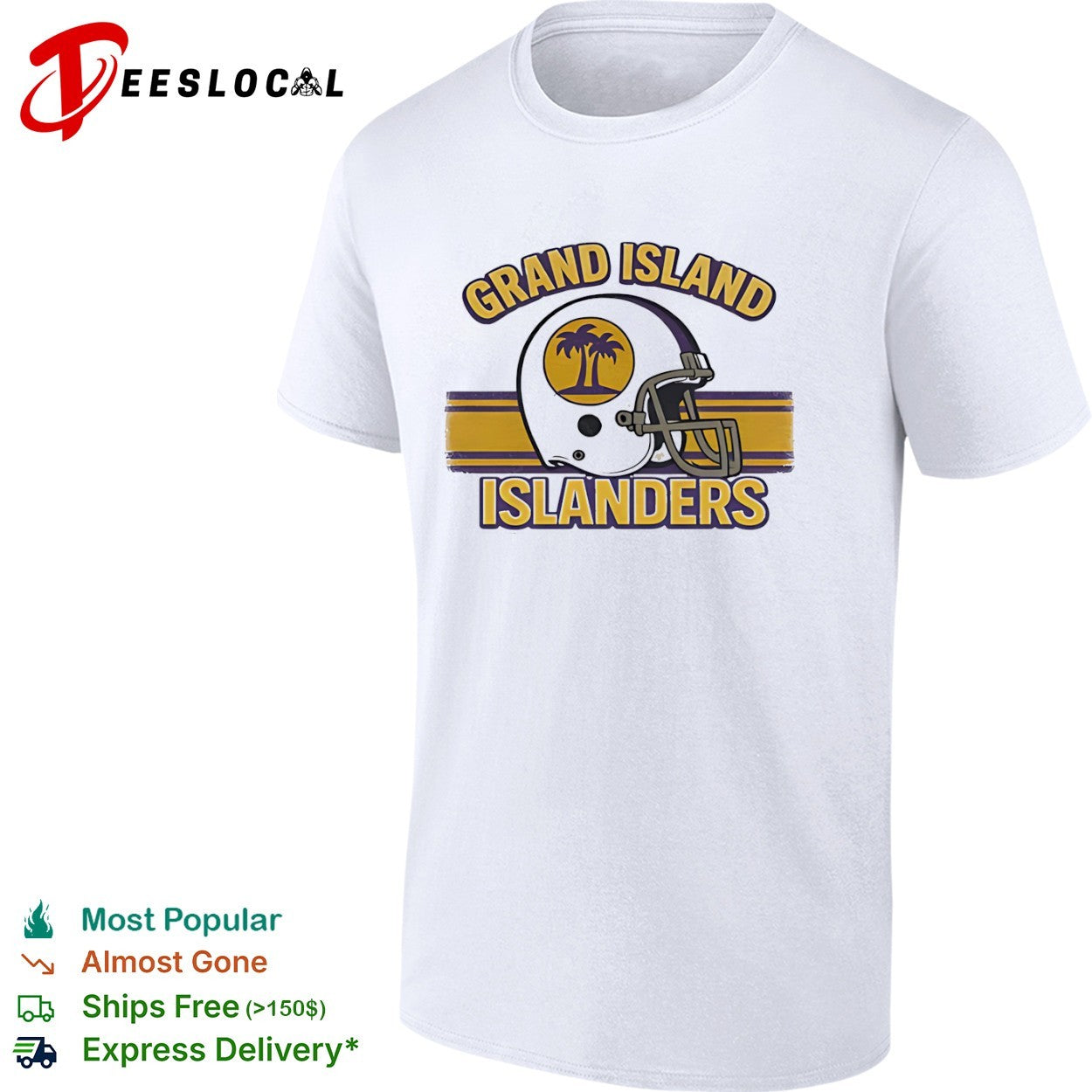Grand Island Islanders Football Helmet Palm Tree shirt