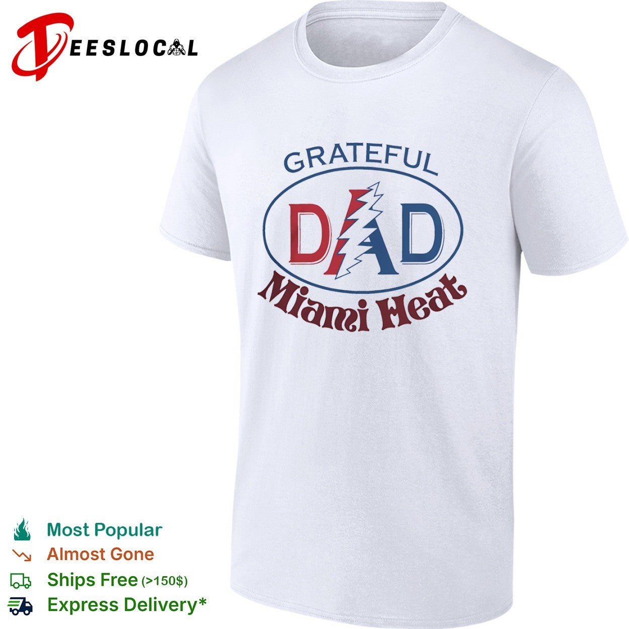 Grateful Dad Miami Heat x Grateful Dead Shirt