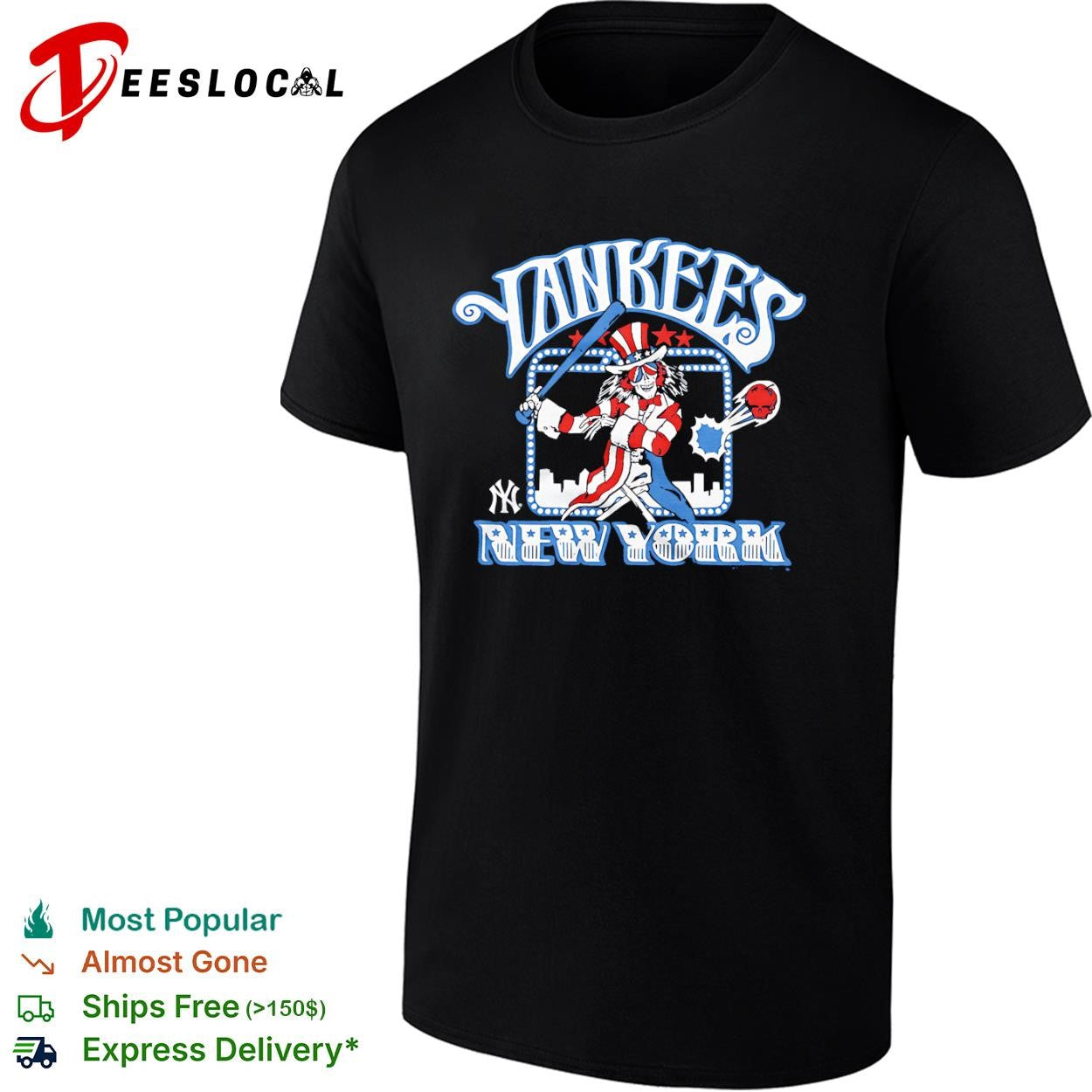 Grateful Dead Uncle Sam New York Yankees MLB Baseball Team Logo shirt