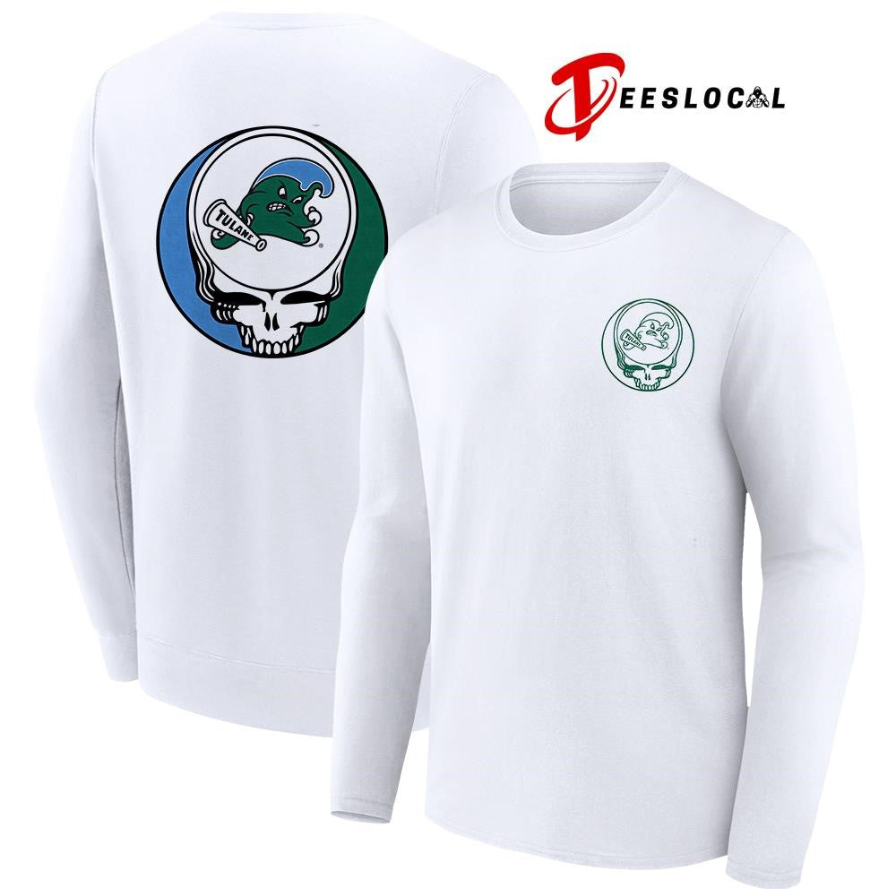 Grateful Dead x Tulane Green Wave logo parody shirt