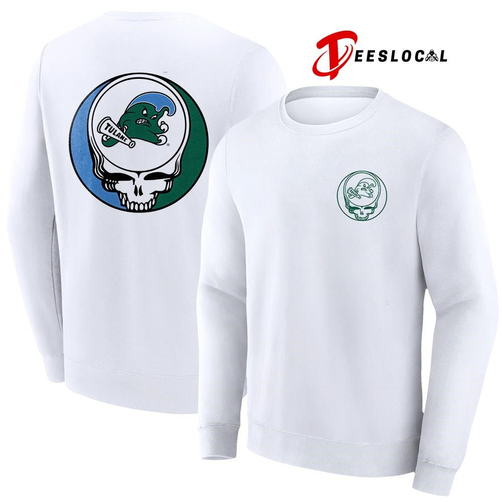 Grateful Dead x Tulane Green Wave logo parody shirt