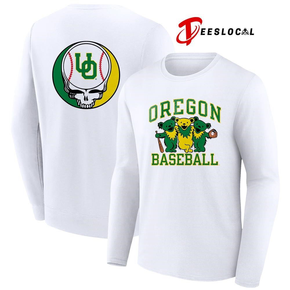 Grateful Dead x University of Oregon logo parody mascot baseball shirt