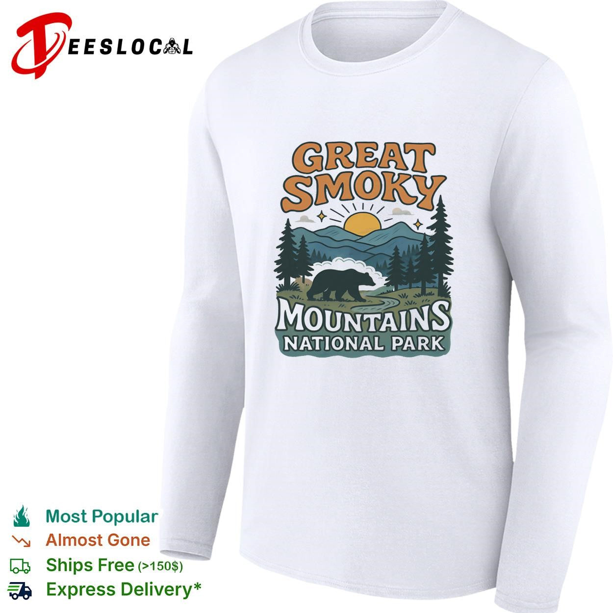 Great Smoky mountains national park retro shirt