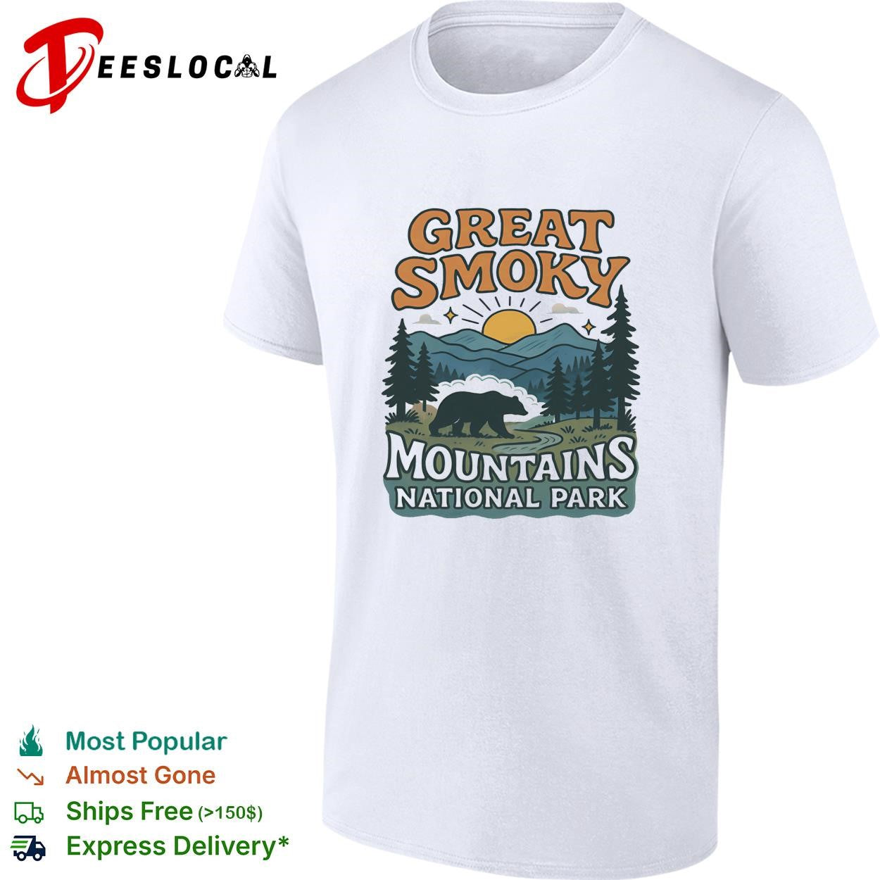 Great Smoky mountains national park retro shirt