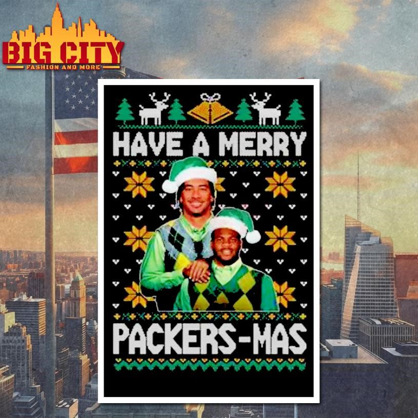 Green Bay Packers Aaron Rodgers &amp; Davante Adams HAVE A MERRY PACKERS-MAS Shirt