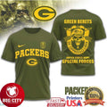Green Bay Packers Green Berets US Army Special Forces Military Two Sided Shirt