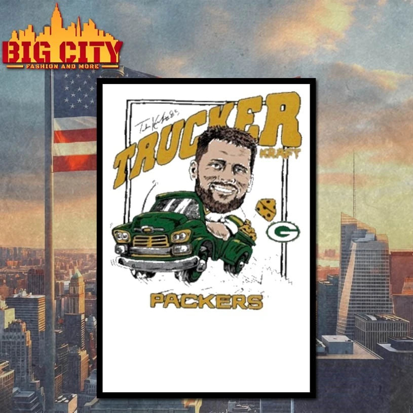 Green Bay Packers Homage #85 Tucker Kraft Trucker shirt