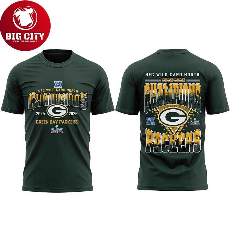 Green Bay Packers NFC Wild Card North Champions 2025-2026 Two Sided Shirt