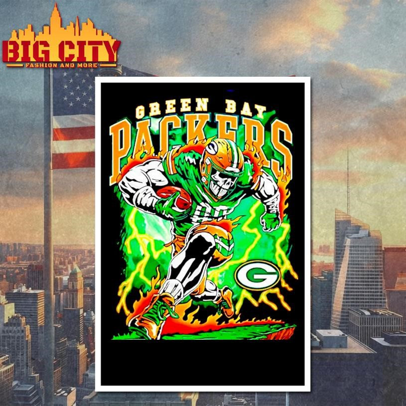Green Bay Packers Rush Player Skeleton Christmas Shirt