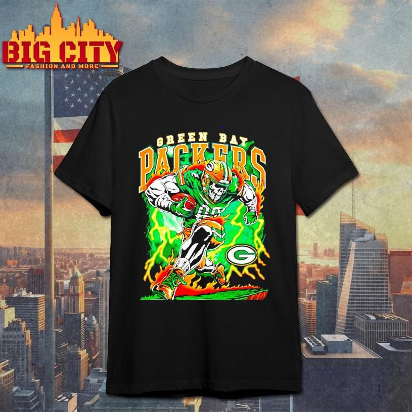 Green Bay Packers Rush Player Skeleton Christmas Shirt