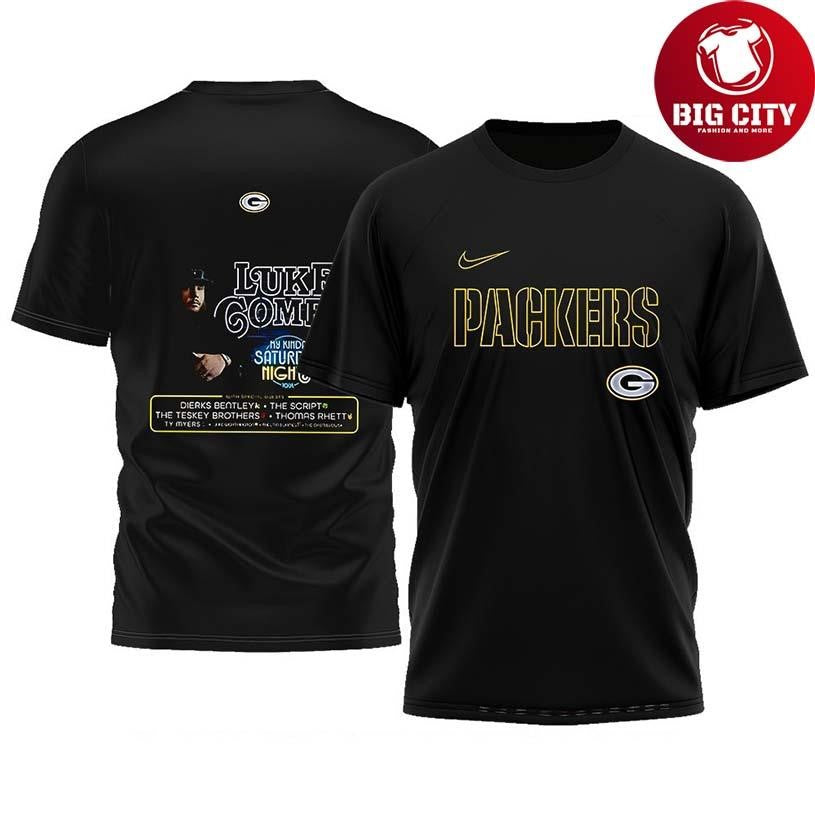 Green Bay Packers x Luke Combs My Kinda Saturday Night tour neon Shirt
