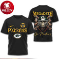 Green Bay Packers x Megadeth Vic Rattlehead Metal Two Sided Shirt