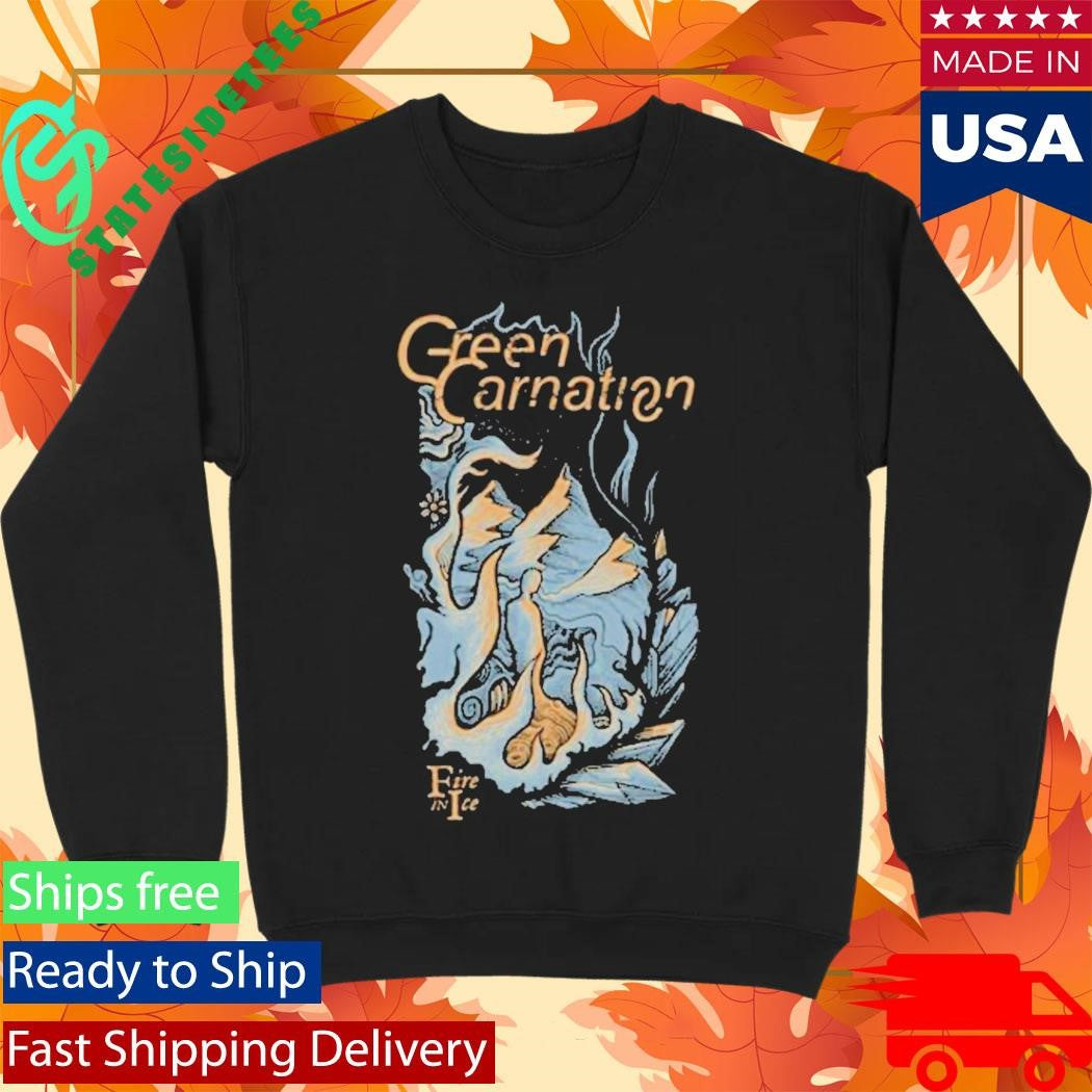 Green Carnation Fire In Ice T-Shirt