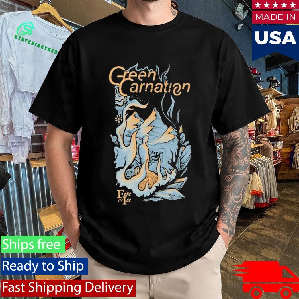 Green Carnation Fire In Ice T-Shirt