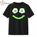 Green Smile Face Eggs And Bacon Ham Breakfast tee