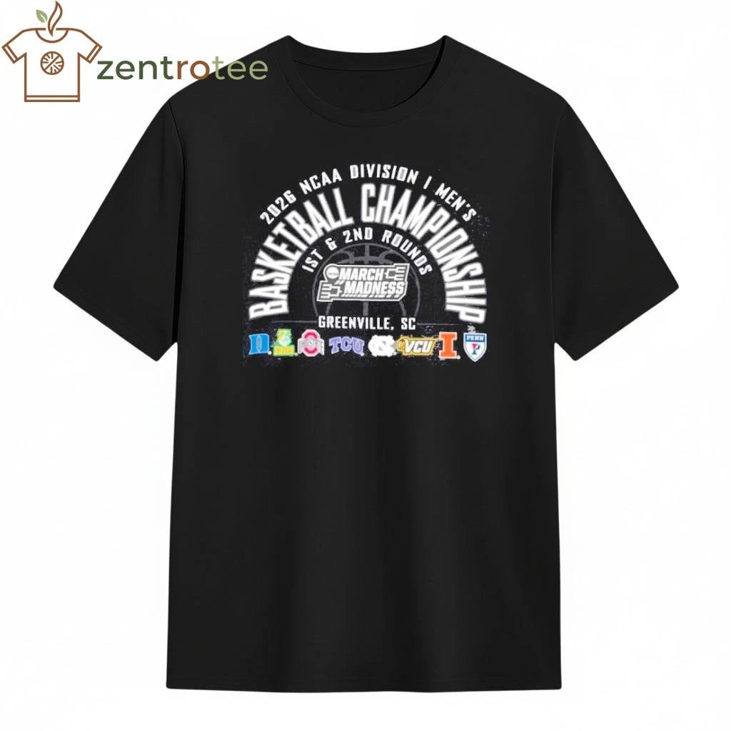 Greenville, SC 2026 NCAA DI Men’s Basketball Championship – 1st, 2nd Rounds 8 team logo shirt