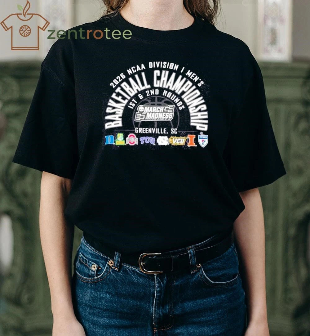 Greenville, SC 2026 NCAA DI Men’s Basketball Championship – 1st, 2nd Rounds 8 team logo shirt