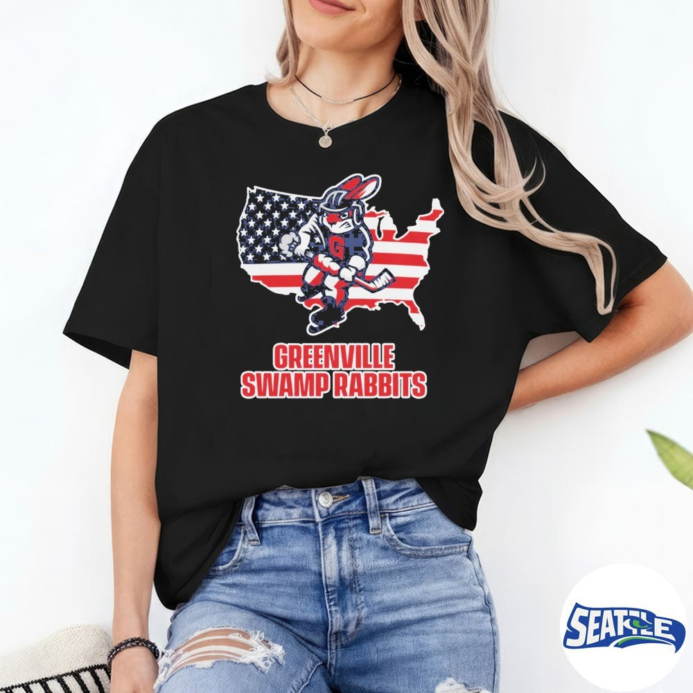 Greenville Swamp Rabbits Military Appreciation 2026 USA Flag 250 shirt