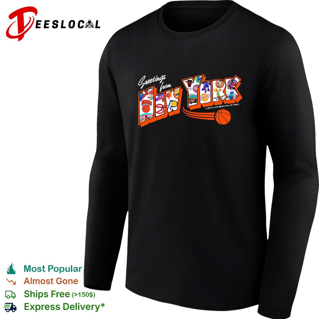 Greetings from New York NBA Teams Collage Basketball shirt