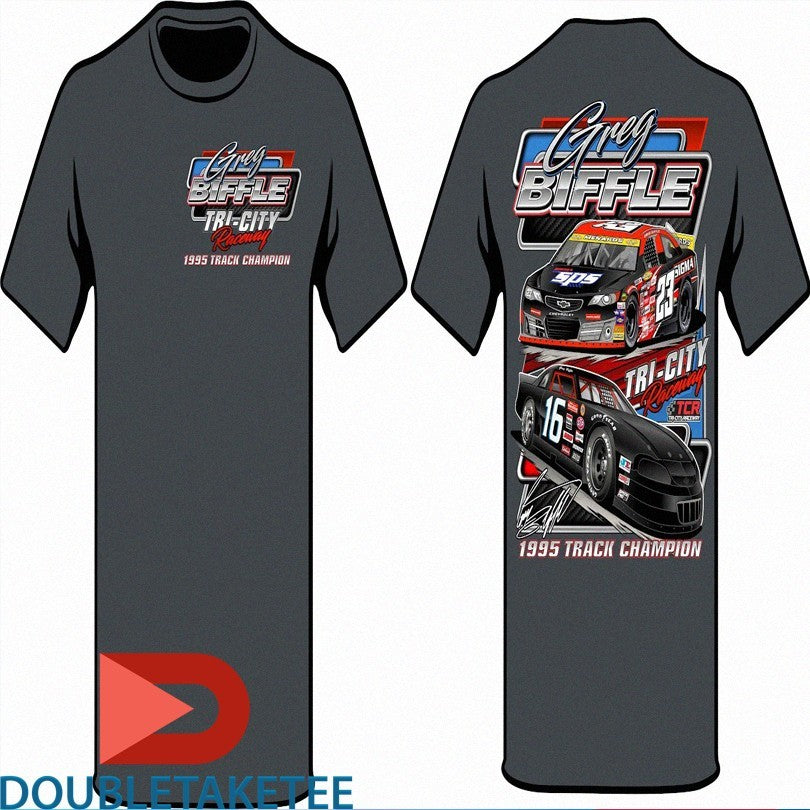 Greg Biffle Arca Past And Present Raceway 1995 Track Champion TCR Signature T-shirts