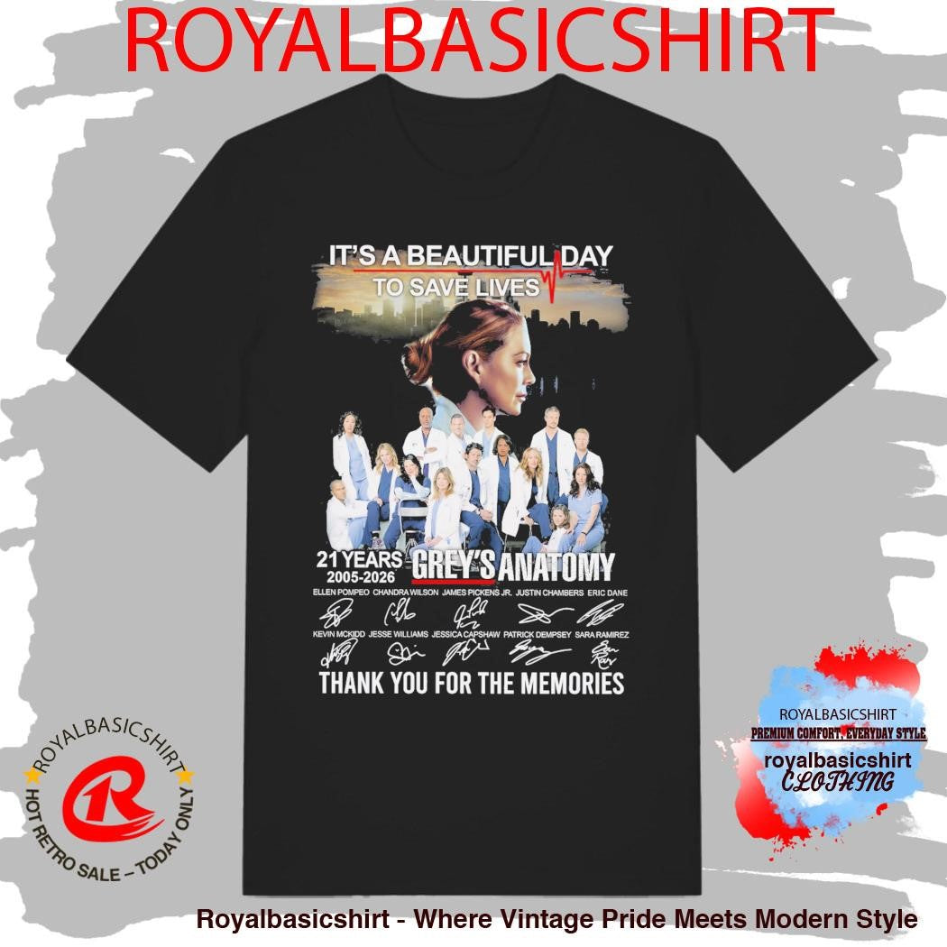 Grey’s Anatomy It’s A Beautiful Day To Save Lives Thank You For The Memories Signatures Shirt