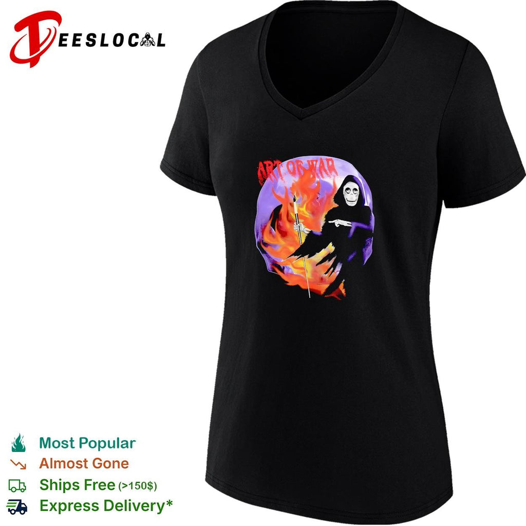 Grim reaper holding scythe art of war fire shirt